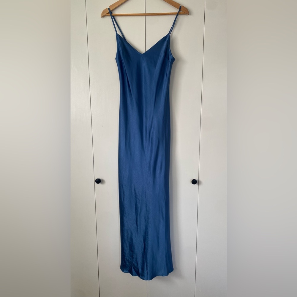Aubrey 3+1 Maxi Blue Slip Dress Size small